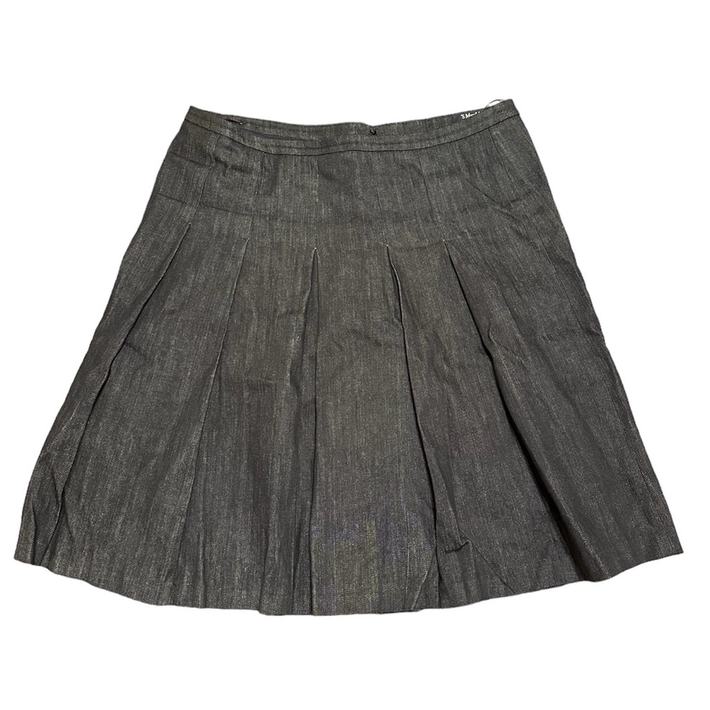 ‘S MaxMara Wide Pleated Denim Skirt